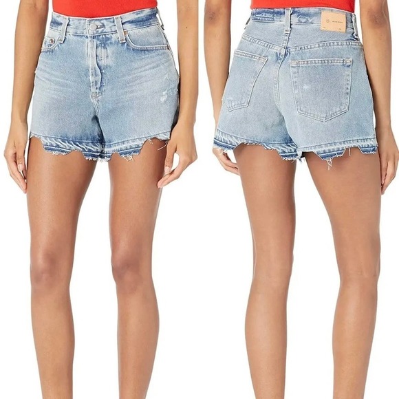 AG ADRIANO GOLDSCHMIED‎ ALEXXIS HIGH RISE WEDGIE SHORTS NWT WOMEN'S SIZE 24 - Picture 1 of 16